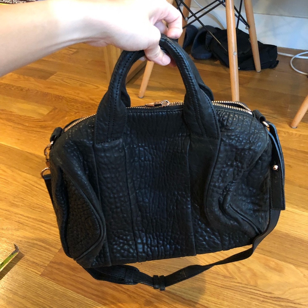 Alexander Wang Rockie bag rose gold studs